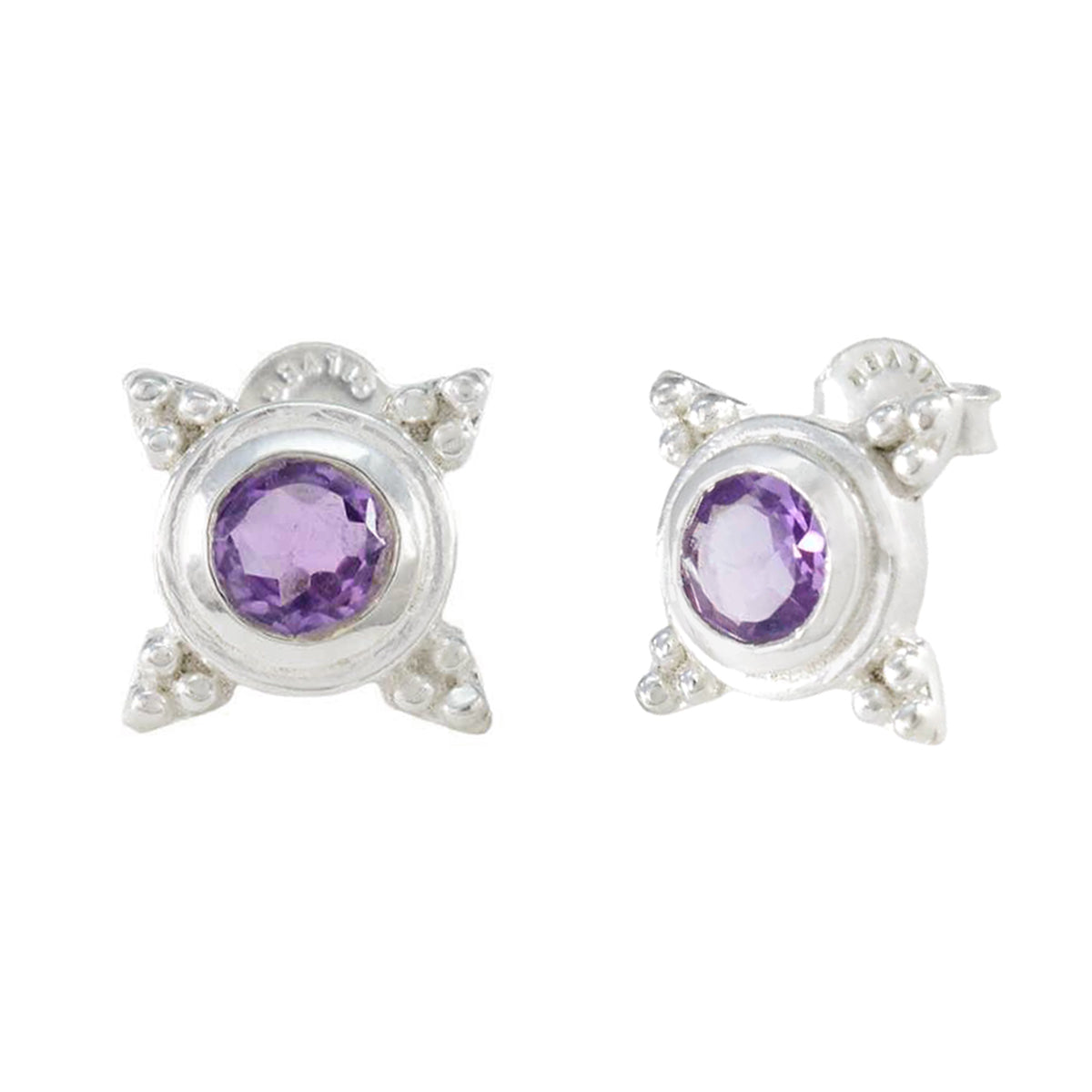 Lourdes Purple Dainty Solitaire Dangle Earring Amethyst Purple Dangle