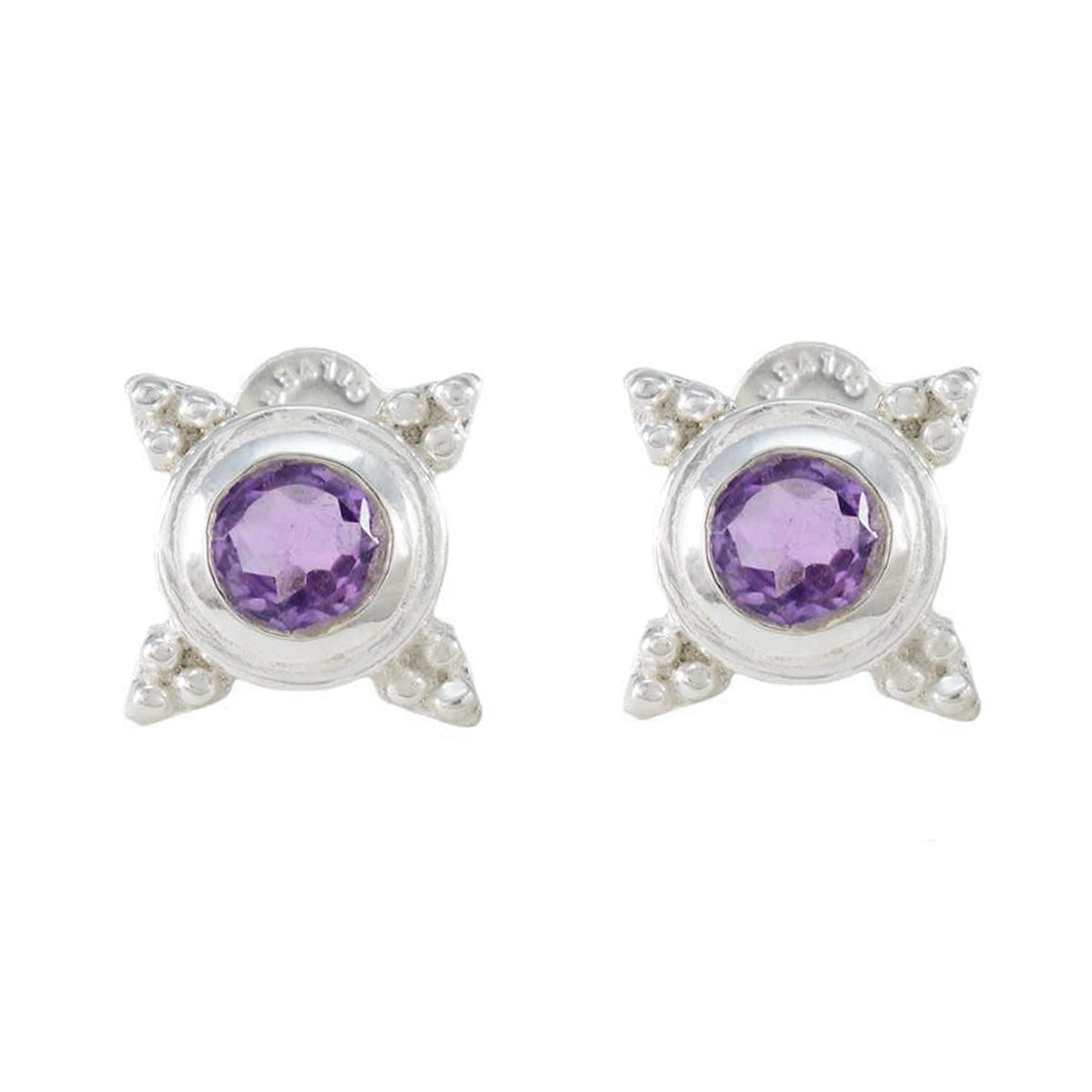 Lourdes Purple Dainty Solitaire Dangle Earring