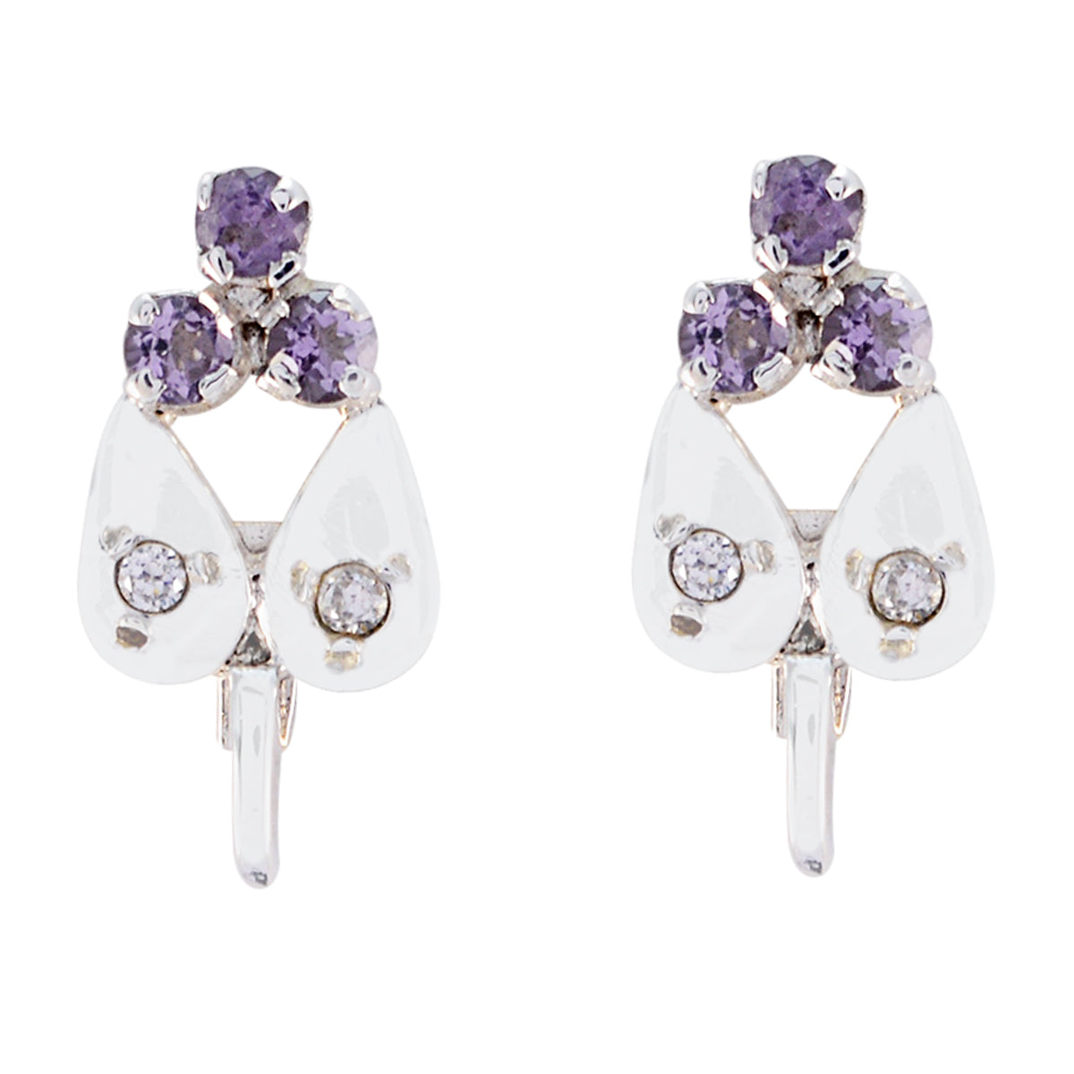 Camila Purple Dainty multiple Stud Earring Amethyst Purple Stud