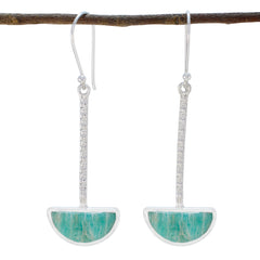 Cecilia Green Mid weight Solitaire Dangle Earring Amazonite Green Dangle