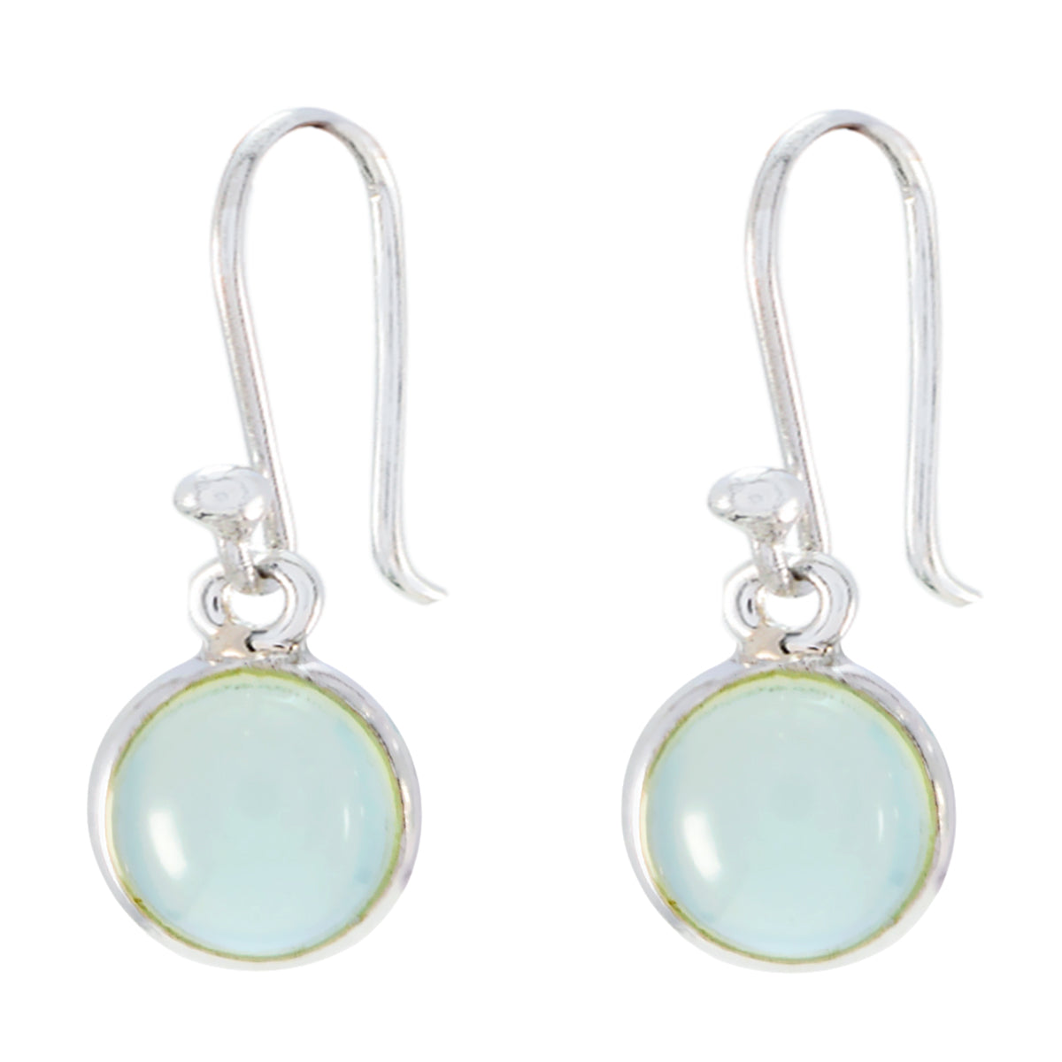 Kennedy Blue Elegant Solitaire Dangle Earring Blue Chalcedony Blue Dangle