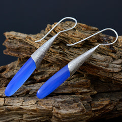 Ling Blue Edgy Solitaire Dangle Earring