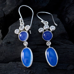 Haruka Blue Mid weight Toi et Moi Dangle Earring