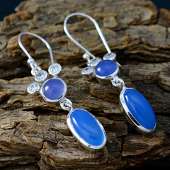 Haruka Blue Mid weight Toi et Moi Dangle Earring