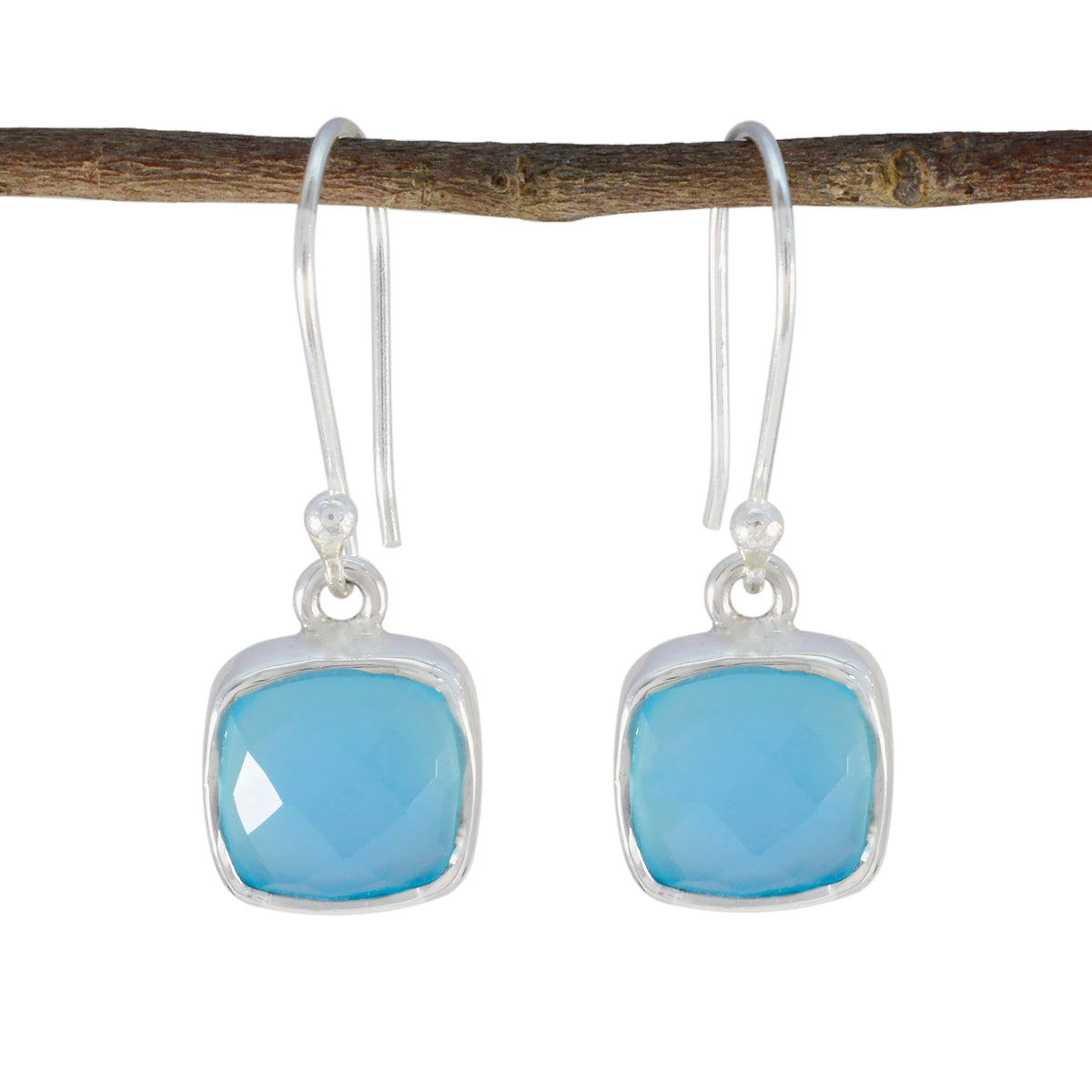Isabella Blue Tiny multiple Dangle Earring Blue Chalcedony Blue Dangle