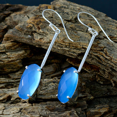 Isadora Blue Classic Solitaire Dangle Earring