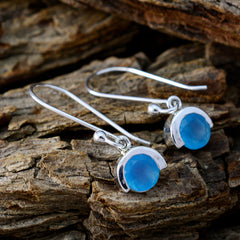 Aisha Blue Dainty Solitaire Dangle Earring