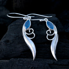 María Blue Delicate Solitaire Dangle Earring