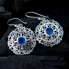 Luna Blue Tiny Solitaire Dangle Earring
