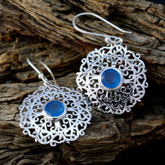 Luna Blue Tiny Solitaire Dangle Earring