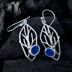 Nora Blue Dainty Solitaire Dangle Earring