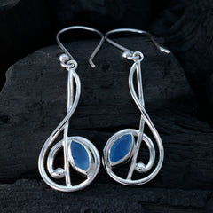 Milagros Blue Delicate Solitaire Dangle Earring
