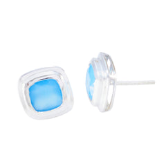 Renata Blue Dainty Solitaire Stud Earring