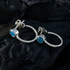Inès Blue Delicate Solitaire Stud Earring