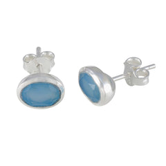 Hana Blue Delicate Solitaire Stud Earring