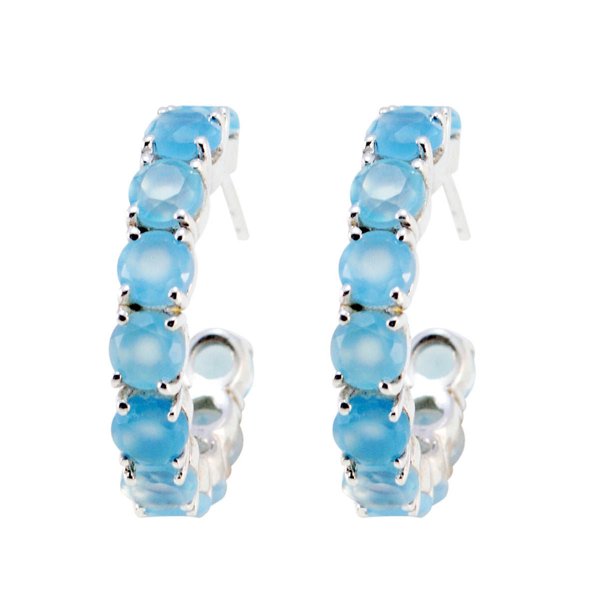 Florencia Blue Featherlight multiple Stud Earring Chalcedony Blue Stud