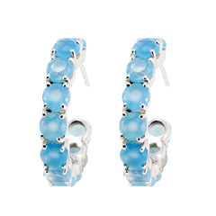 Florencia Blue Featherlight multiple Stud Earring Chalcedony Blue Stud