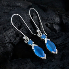 Lucia Blue Whisper thin Toi et Moi Dangle Earring