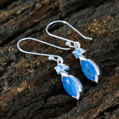 Lucia Blue Whisper thin Toi et Moi Dangle Earring
