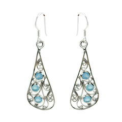 Patricia Blue Whisper thin multiple Dangle Earring Chalcedony Blue Dangle