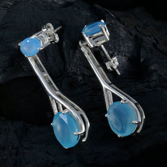 Jia Blue Minimal Toi et Moi Stud Earring