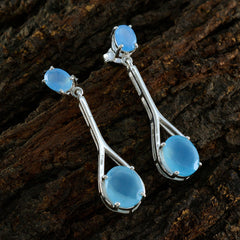 Jia Blue Minimal Toi et Moi Stud Earring