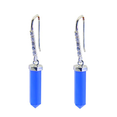 Rosa Blue Tiny multiple Dangle Earring Blue Chalcedony Blue Dangle