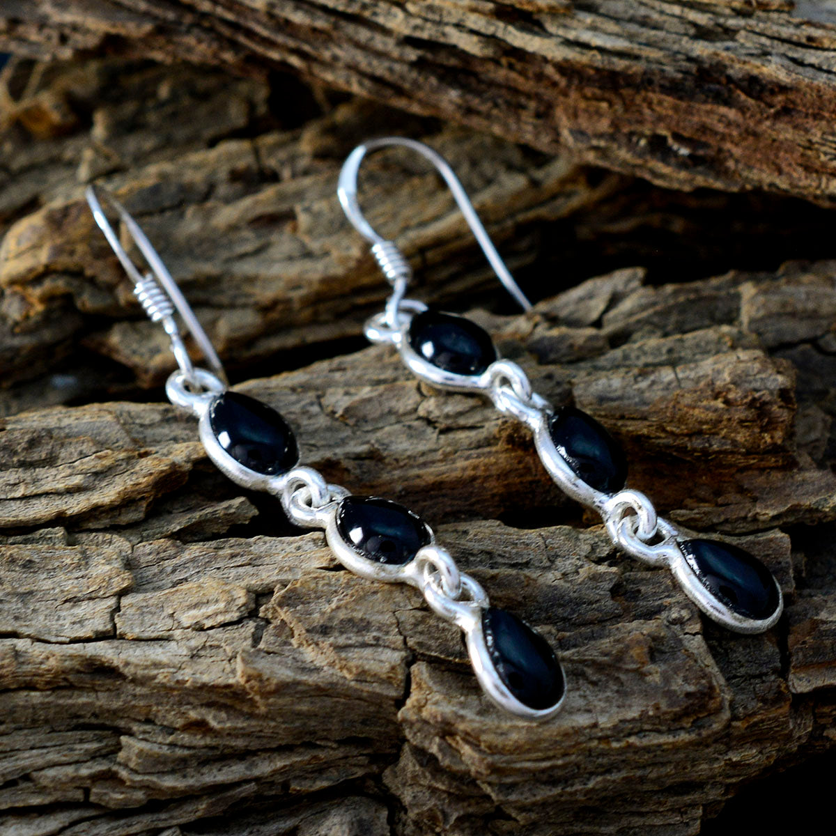 Victoria Black Delicate multiple Dangle Earring