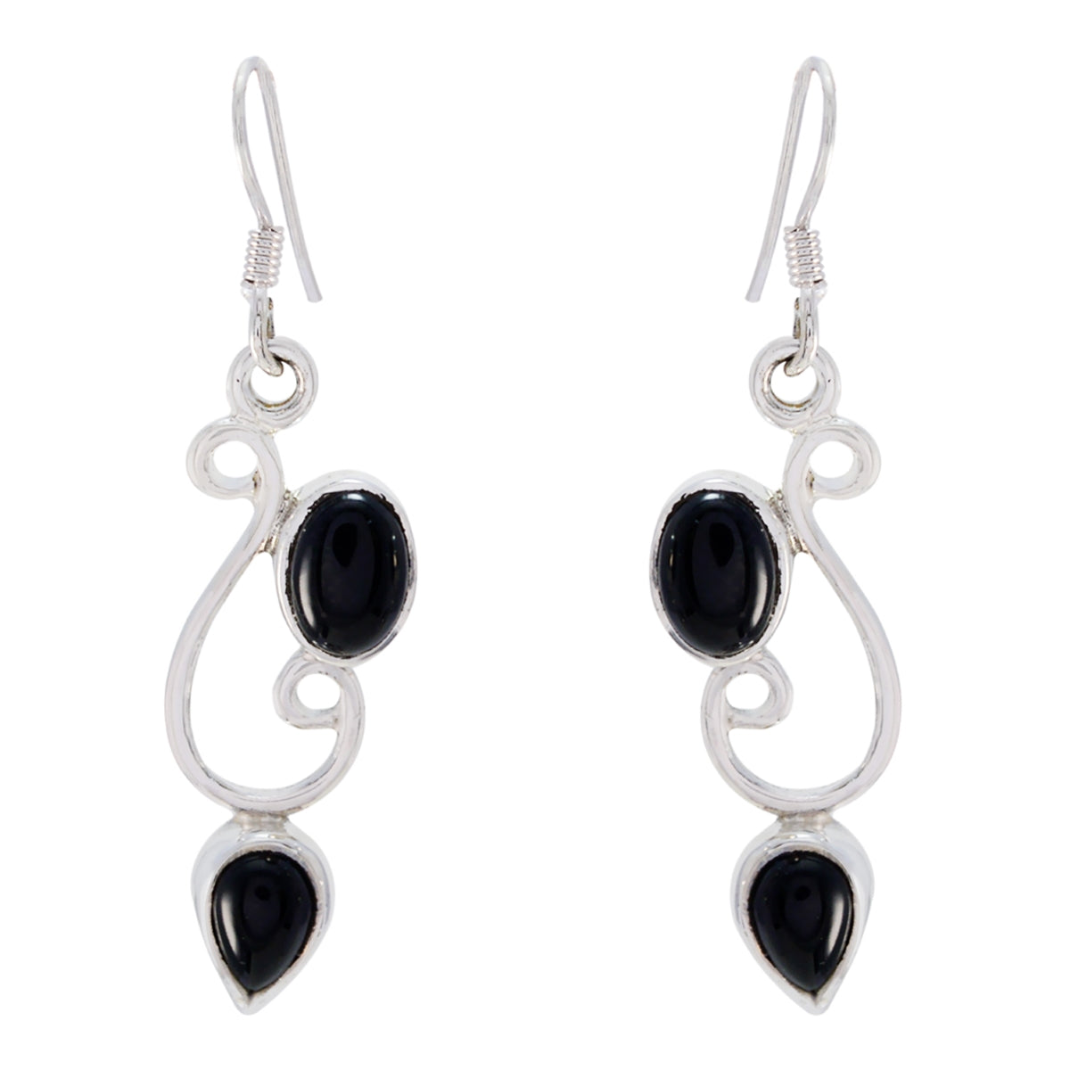 Alina Black Dainty multiple Dangle Earring Black Onyx Black Dangle