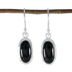 Emma Black Classic Solitaire Dangle Earring Black Onyx Black Dangle