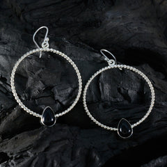 Eva Black Tiny Solitaire Dangle Earring