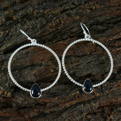 Eva Black Tiny Solitaire Dangle Earring