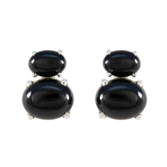 Pilar Black Slim Toi et Moi Stud Earring Black Onyx Black Stud