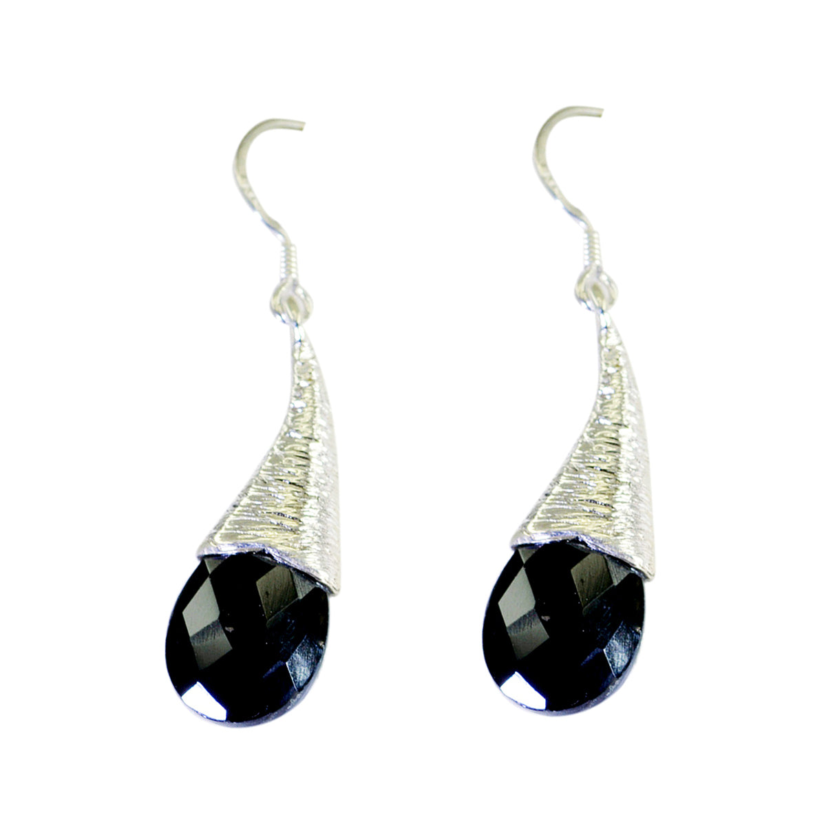 Elena Black Tiny Solitaire Dangle Earring Black Onyx Black Dangle