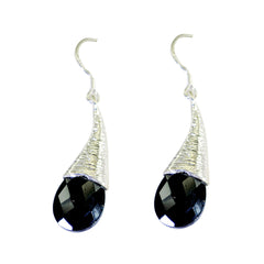 Elena Black Tiny Solitaire Dangle Earring Black Onyx Black Dangle