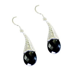 Elena Black Tiny Solitaire Dangle Earring