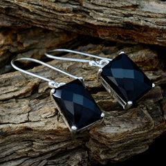 Inès Black Classic Solitaire Dangle Earring