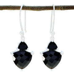 Yasmine Black Whisper thin multiple Dangle Earring Black Onyx Black Dangle