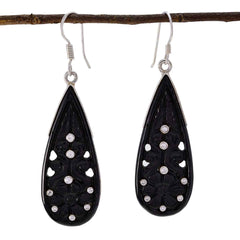 Angel Black Edgy multiple Dangle Earring Black Onyx Black Dangle