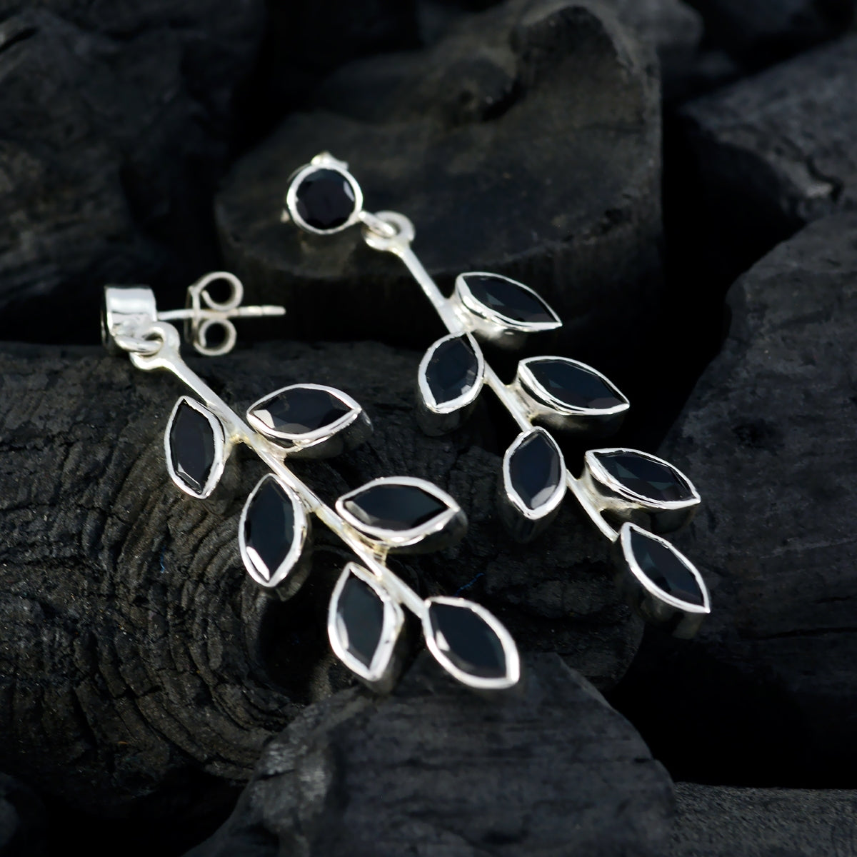 Kennedy Black Edgy multiple Stud Earring