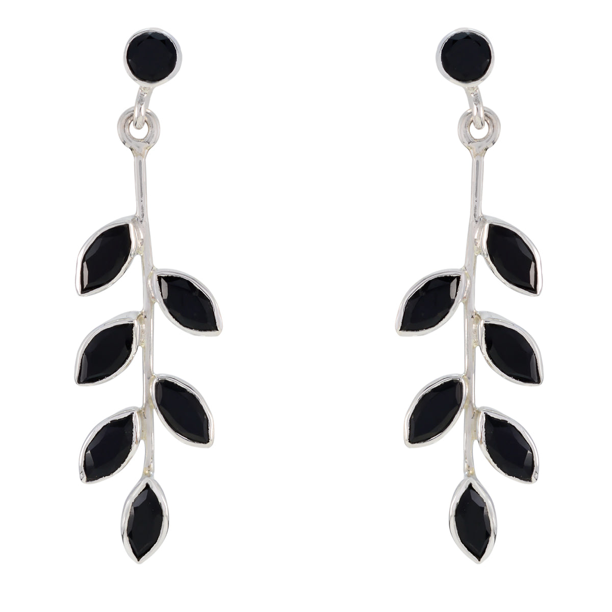 Kennedy Black Edgy multiple Stud Earring Black Onyx Black Stud
