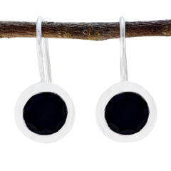 Audrey Black Delicate Solitaire Dangle Earring Black Onyx Black Dangle