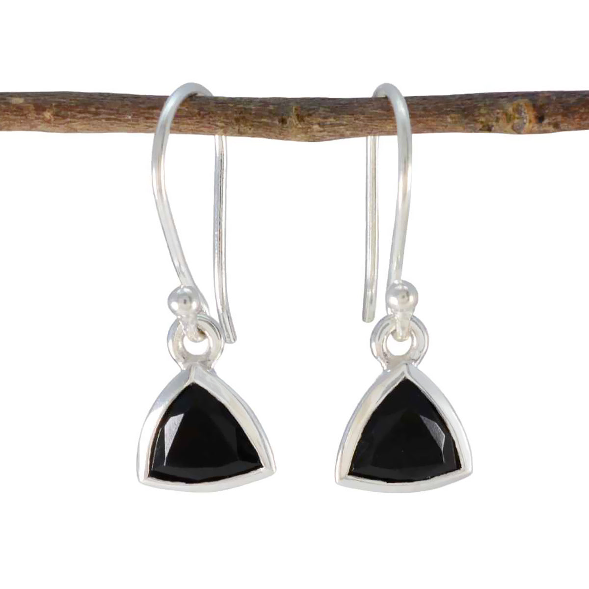 Chen Black Elegant Solitaire Dangle Earring Black Onyx Black Dangle