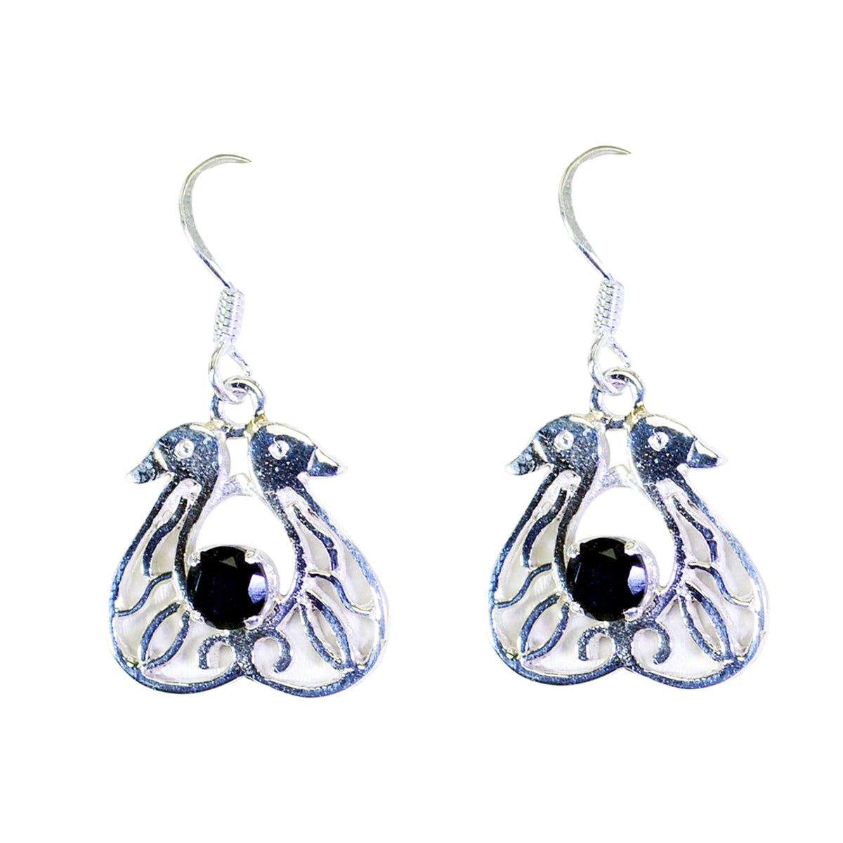 Maya Black Dainty Solitaire Dangle Earring Black Onyx Black Dangle