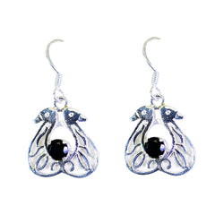 Maya Black Dainty Solitaire Dangle Earring Black Onyx Black Dangle