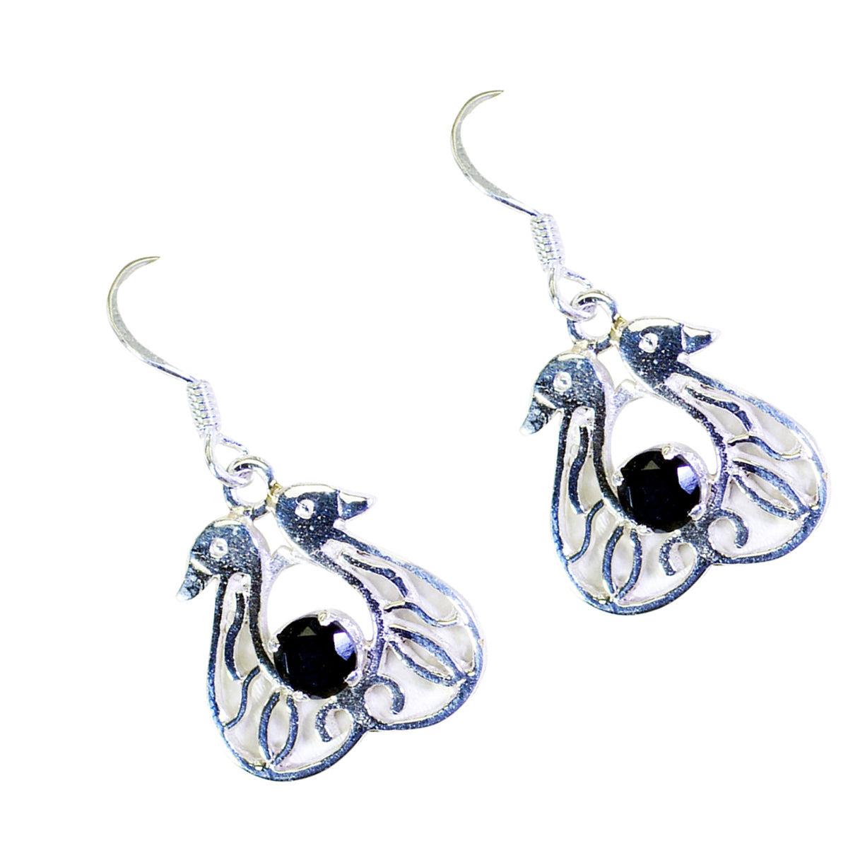 Maya Black Dainty Solitaire Dangle Earring