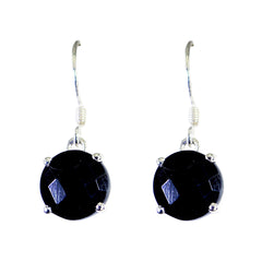 Mia Black Dainty Solitaire Dangle Earring Black Onyx Black Dangle