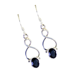 Mila Black Delicate Solitaire Dangle Earring