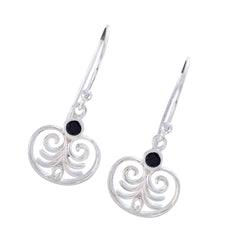 Natalie Black Dainty Solitaire Dangle Earring