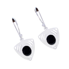 Nora Black Slim Solitaire Dangle Earring
